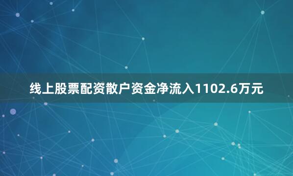 线上股票配资散户资金净流入1102.6万元