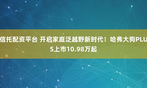 信托配资平台 开启家庭泛越野新时代！哈弗大狗PLUS上市10.98万起
